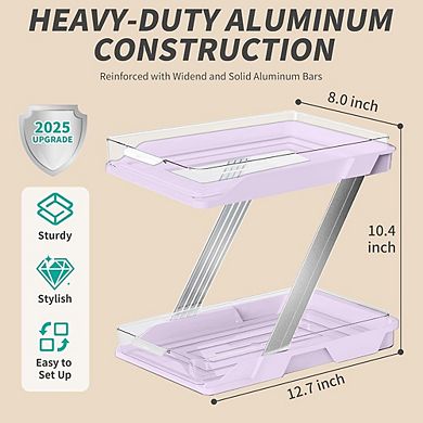 3-Pack 2-Tier Clear Pull-Out Storage Organizer, Multi-Purpose Bins