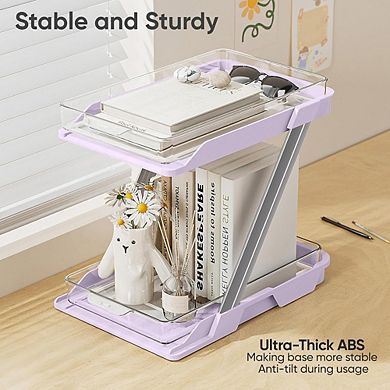 3-Pack 2-Tier Clear Pull-Out Storage Organizer, Multi-Purpose Bins