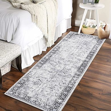 Machine Washable Rugs for Bedroom, Soft Area Rug Modern Geometric