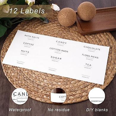 3-Pack Glass Jars with Cork Lids and Acacia Tray for Kitchen or Bathroom