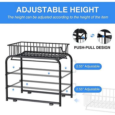 3-Pack Clear Acrylic Stackable Storage Drawers, Multi-Purpose Organizer