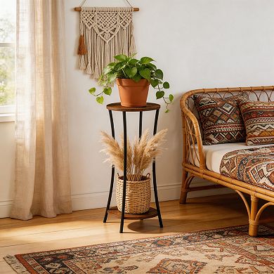 Round Corner Plant Stand For Patio Garden Indoor