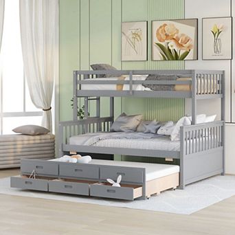 Detachable Bunk Bed: Single Bed on Top, Double Bed on Bottom