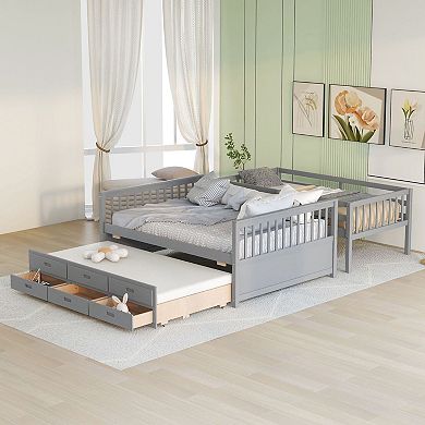 Detachable Bunk Bed: Single Bed on Top, Double Bed on Bottom