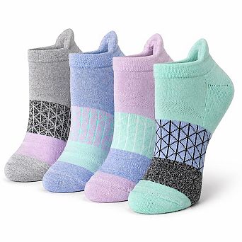4 Pairs Women's Cushioned No Show Socks