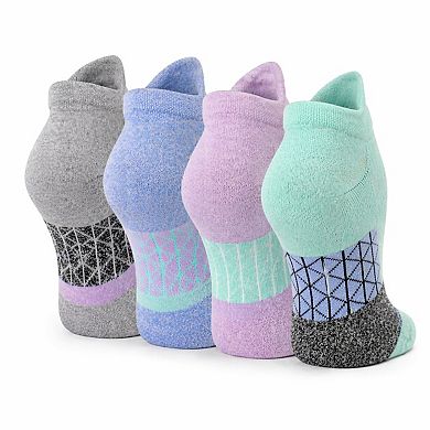 4 Pairs Women's Cushioned No Show Socks