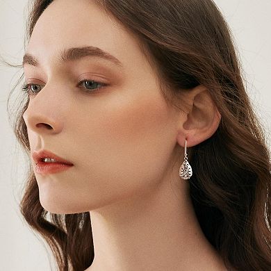 Heart Dangle Leverback Earrings