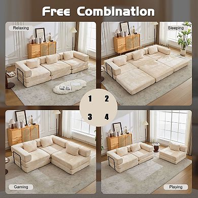 Frameless modular sofa, no assembly required
