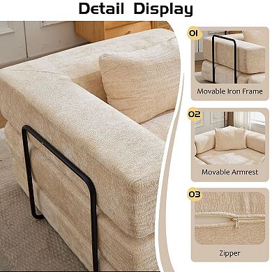 Frameless modular sofa, no assembly required