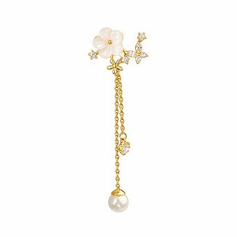 Long Pearl Chain Dangle Earrings