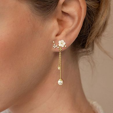 Long Pearl Chain Dangle Earrings
