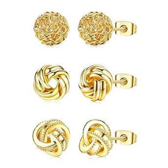 Knot Stud Earrings Set