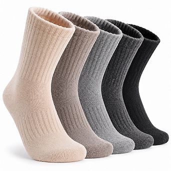 5 Pairs Women's Warm Wool Crew Socks