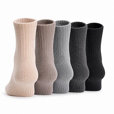 5 Pairs Women's Warm Wool Crew Socks