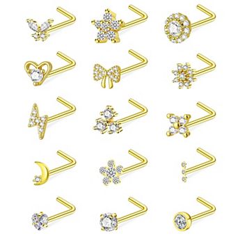 15 pc Corkscrew Nose Ring Jewelry