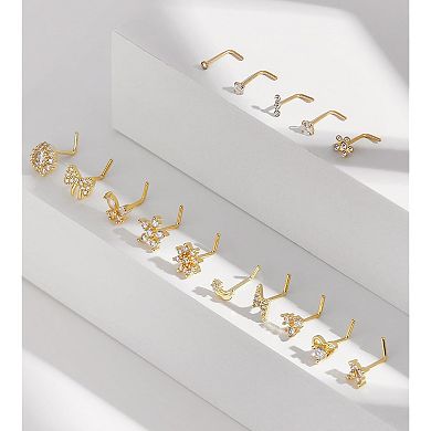 15Pcs Corkscrew Nose Ring Jewelry
