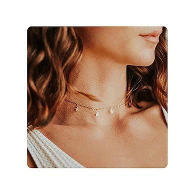 Gold Plated Star Choker Necklace for Women