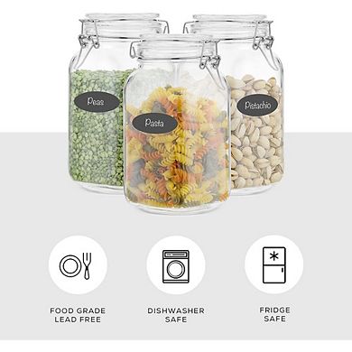 3-Pack Airtight Glass Storage Jars with Silicone Seal Lids
