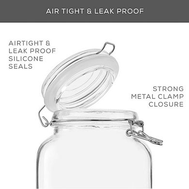 3-Pack Airtight Glass Storage Jars with Silicone Seal Lids