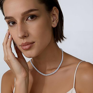 Round Cubic Zirconia Tennis Necklace