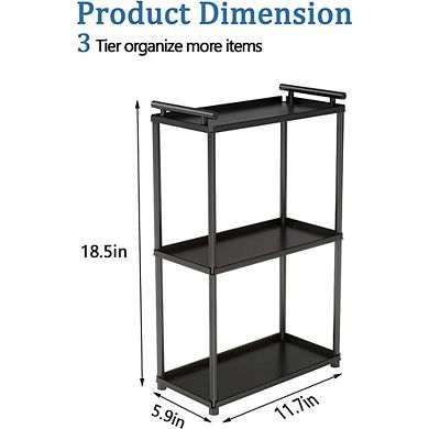 3-Tier Stainless Steel Corner Counter Organizer, Bathroom & Vanity Storage Shelf