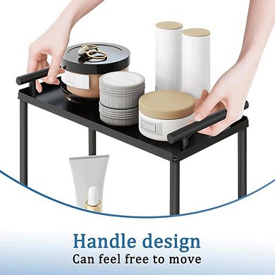 3-Tier Stainless Steel Corner Counter Organizer, Bathroom & Vanity Storage Shelf