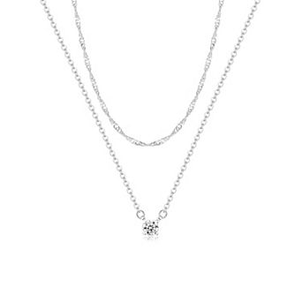 Simple CZ Necklace Jewelry for Women