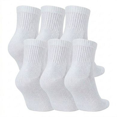 6 Pairs Plus Cushion Quarter Socks