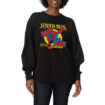 Women's Marvel Spider-Man Brand New Day Comic Page Oversized Fleece Crew Sweatshirt