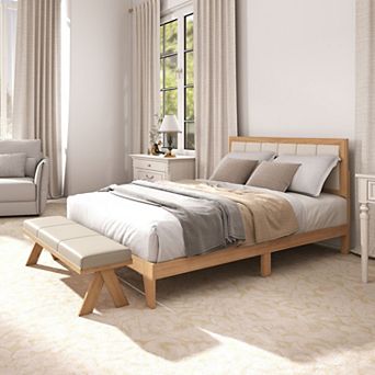Full-Size Bed Frame (Includes Headboard and Slats) — No Box Spring Required