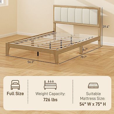 Full-Size Bed Frame (Includes Headboard and Slats) — No Box Spring Required