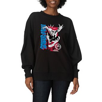 Women's Marvel Spider-Man Brand New Day Jump Action Oversized Fleece Crew Sweatshirt