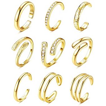 Gold Filled Triple Band Toe Rings for Women