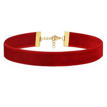 Red Velvet Gothic Lace Choker Necklace for Women