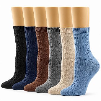 6-Pack Women’s Casual Knit Crew Socks