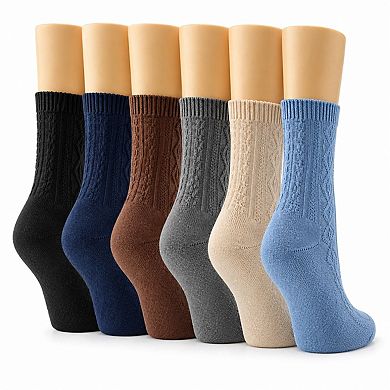 6-Pack Women’s Casual Knit Crew Socks