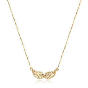 Gold Angel Wings Pendant Necklace