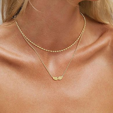 Gold Angel Wings Pendant Necklace