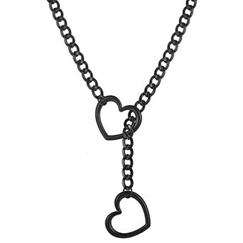 Heart Chain Lariat Necklace