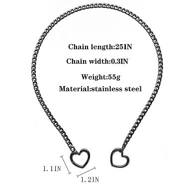 Heart Chain Lariat Necklace