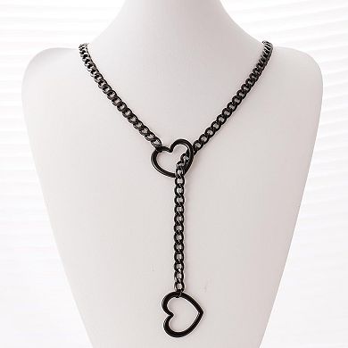 Heart Chain Lariat Necklace
