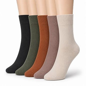 5 Pairs Women's Thin Cotton Crew Socks