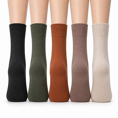 5 Pairs Women's Thin Cotton Crew Socks