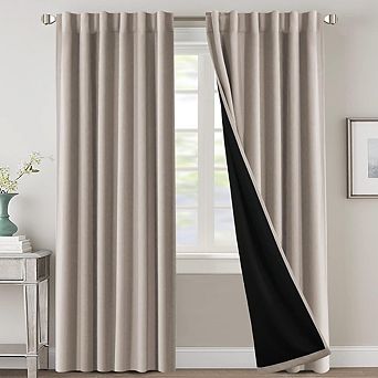 Blackout Curtains with Liner, Thermal Insulated Back Tab & Rod Pocket Panels