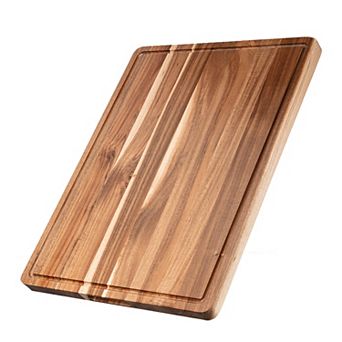 Large Acacia Wood Cutting Board, Butcher Block Cutting Board with Deep Juice Groove, Side Handles