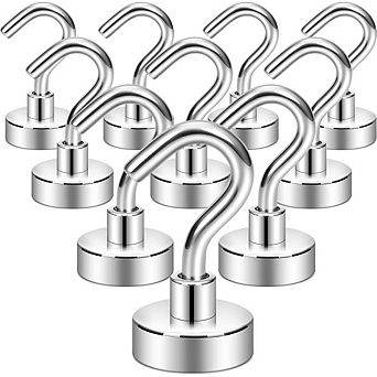 10-Pack Heavy-Duty Magnetic Hooks for Cruise Cabin and Fridge Hanging