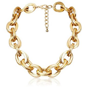 Gold Link Chain Choker Necklace