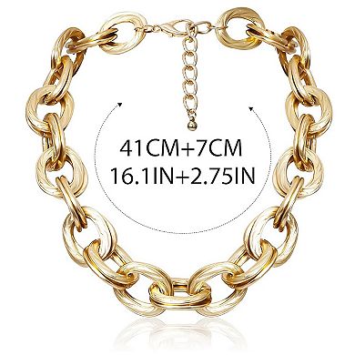 Gold Link Chain Choker Necklace
