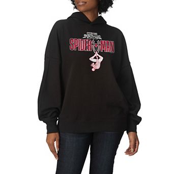 Women's Marvel Spider-Man Brand New Day Logo Oversized Fleece Hoodie Sweatshirt