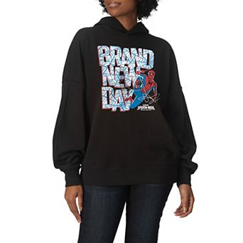 Women's Marvel Spider-Man Brand New Day Web Logo Oversized Fleece Hoodie Sweatshirt